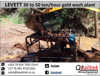 60-100 TPH alluvial gold production washplant