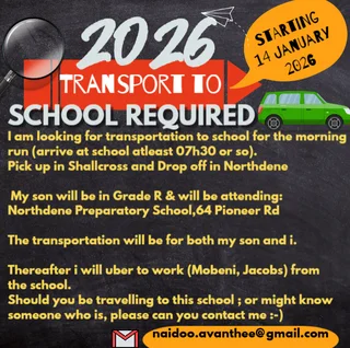 Lift Club Required - Shallcross to Northdene Prep