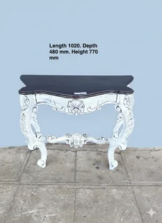 French style console table solid mahogany wood