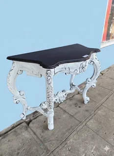 French style console table solid mahogany wood