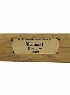 Solid oak wood half moon table