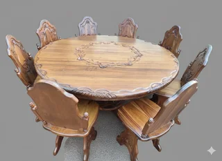 Solid Blackwood 8 seater dining room suite