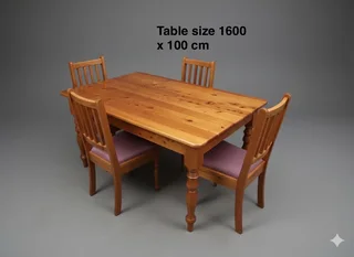 Cypress wood table and chairs