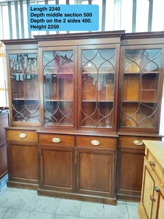 Antique Georgian mahogany breakfront bookcase
