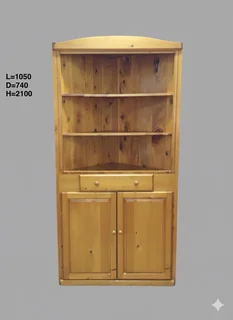 Solid cypress wood corner cabinet