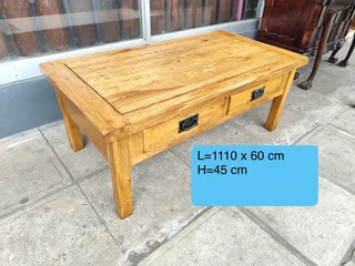 Solid oak wood 4 drawer coffee table