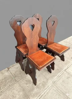 Set of 4 Imbuia wood chairs