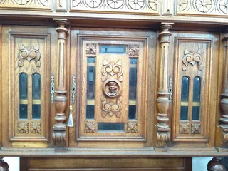 Antique oak French court/ buffet cupboard circa 19 th century
