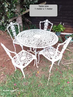 Vintage cast iron aluminum garden set