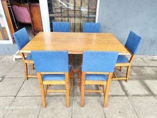 Oak wood table and chairs