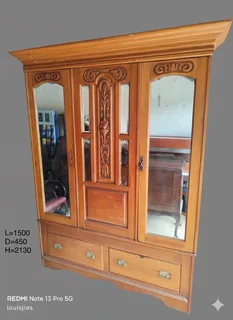 Antique Edwardian walnut wardrobe