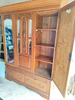 Antique Edwardian walnut wardrobe