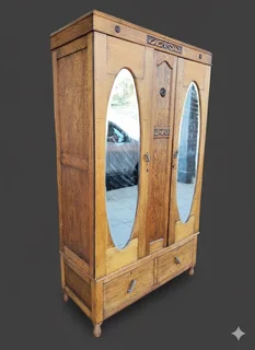 Oak wood 2 door wardrobe