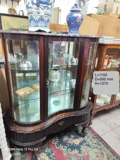 Imbuia wood display cabinet