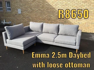 New emma 2.5m couch with ottoman