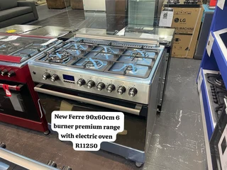 New Ferre 90x60cm 6 burner premium gas stove with electric oven