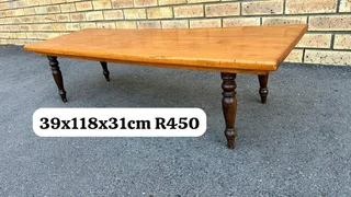 Yellow wood coffee table