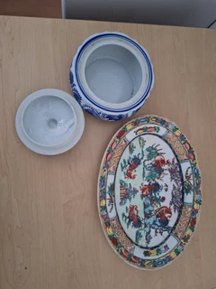 Platter and a Bowl with lid
