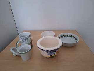 Bowls and coffee or tea maker