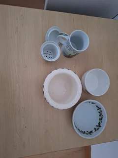 Bowls and coffee or tea maker