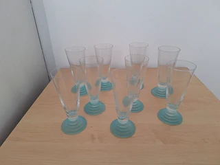 9 champagne glasses