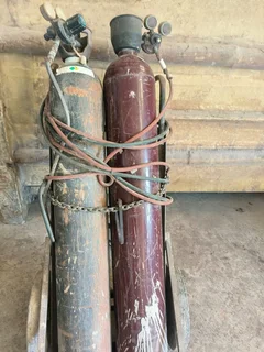 Gas Bottles On Trolley Complete