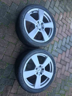 Mercedes Rims and Toyo Semi slick tyres x 2