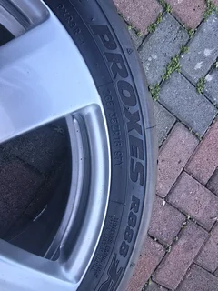 Mercedes Rims and Toyo Semi slick tyres x 2