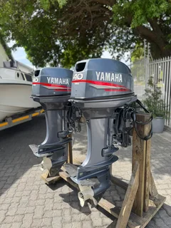 Pair of immaculate 40hp Yamaha Enduro CV Outboards.Trim &amp; Tilt.
