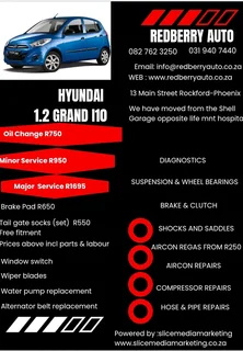 Hyundai i10 service from  R750