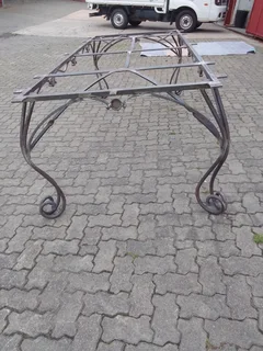 Hand forged wrought iron table base, 10 seater, no top