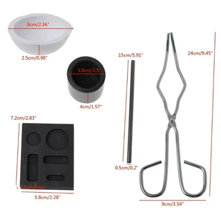 5pcs Graphite Crucible Set,Gold Ingot Mold Set Jewelry Design