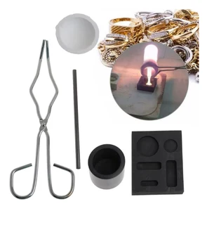 5pcs Graphite Crucible Set,Gold Ingot Mold Set Jewelry Design