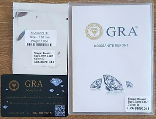Moissanites 1.3mm D / VVS1 **GRA Certified** 1.00ct **100Pieces** Small Size Stones Loose