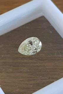 0.51Cts Diamond**Certified** J/SI1 Natural Loose Light Yellow Pear Cut Natural