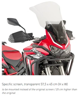 Clear Sport Touring Screen For Honda Crf1100l Africa Twin (2020-2023) - Kappa