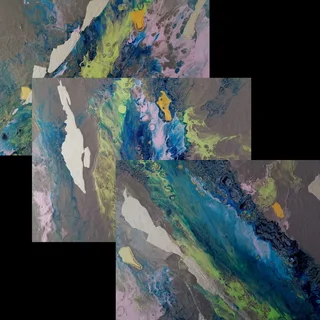 Whispers in Stillness - Abstract Elegance in a Set of 3