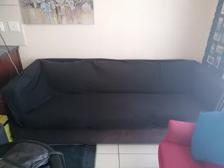 Couch Covers in Black Stretch fabric for 3 Seater and 2 Seater