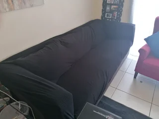 Couch Covers in Black Stretch fabric for 3 Seater and 2 Seater