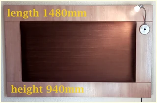 Elegant Upholstered in Silk Headboard with Adjustable Task Light