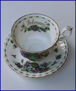 Royal Albert February Violets Bone China Cup and Saucer Set