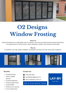Window Frosting Service (O2 Designs)