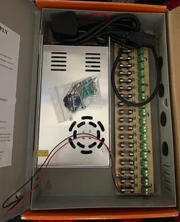 Brand new 18 camera 12v, 30 amp power supply with built in led indicators, fuses and fan for sale