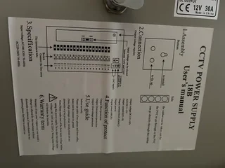 Brand new 18 camera 12v, 30 amp power supply with built in led indicators, fuses and fan for sale