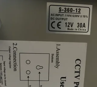 Brand new 18 camera 12v, 30 amp power supply with built in led indicators, fuses and fan for sale