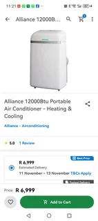Alliance 12000Btu Portable Air Conditioner - Heating & Cooling
