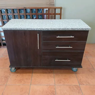 Kitchen island trolley with granite top