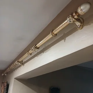 Curtain Rod 2,7m Gold Complete Set