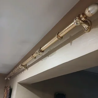 Curtain Rod 2,7m Gold Complete Set