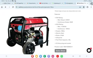 Generator new 10KVA from LAWNit Moreleta Park. Spares Repairs. Factory warranty